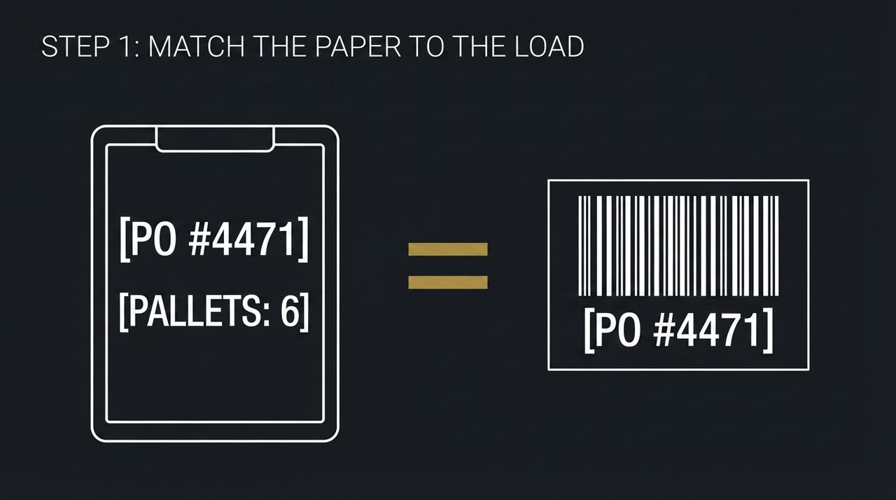 Scene 2: Step 1, match the paper to the load
