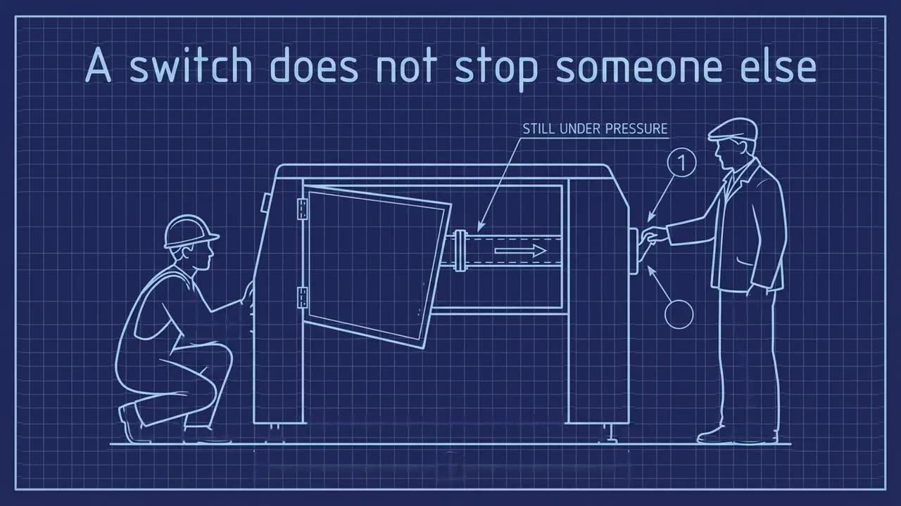 Off is not the same as safe, drawn in Blueprint